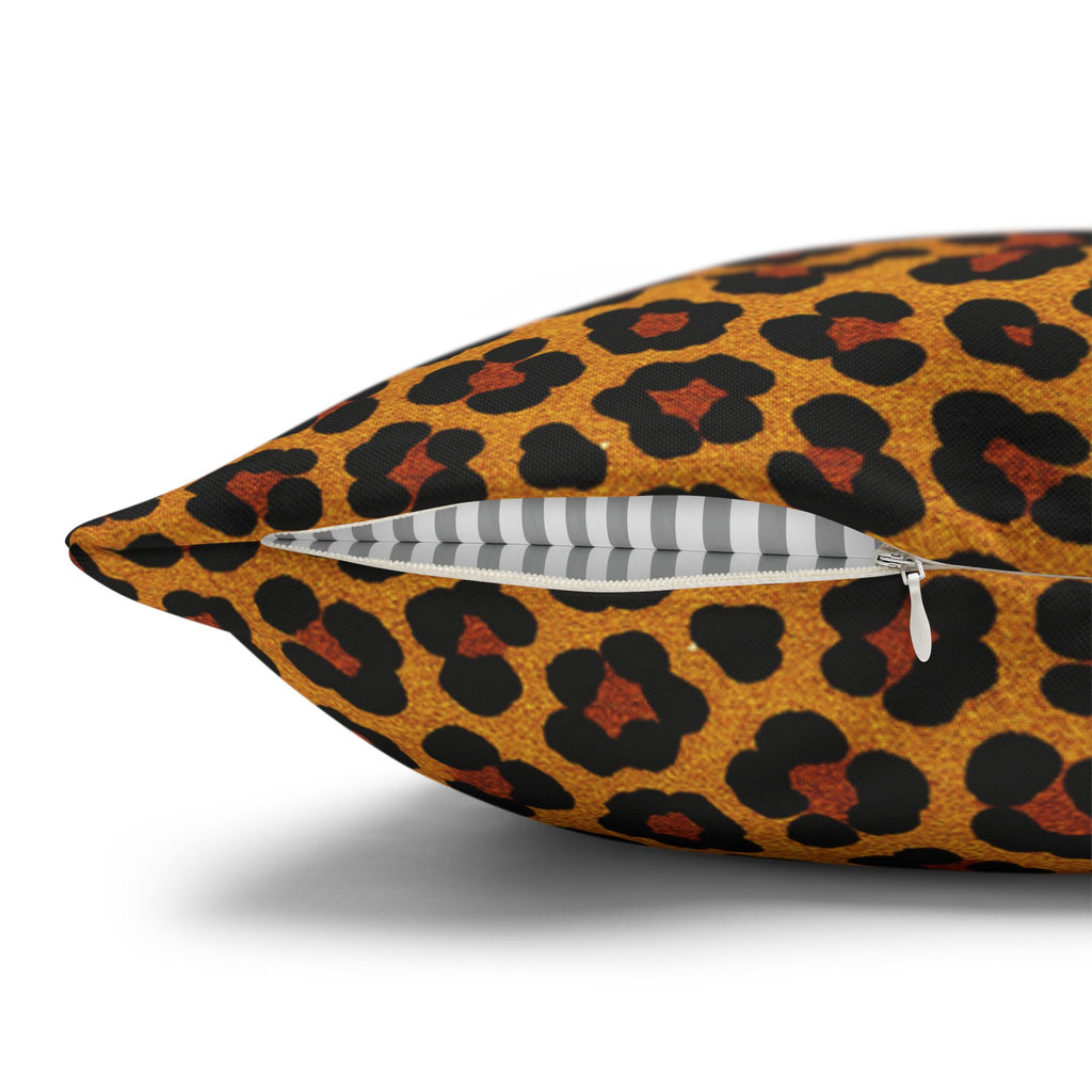 Leopard Print Pillowcase | Square Polyester Throw Pillowcase