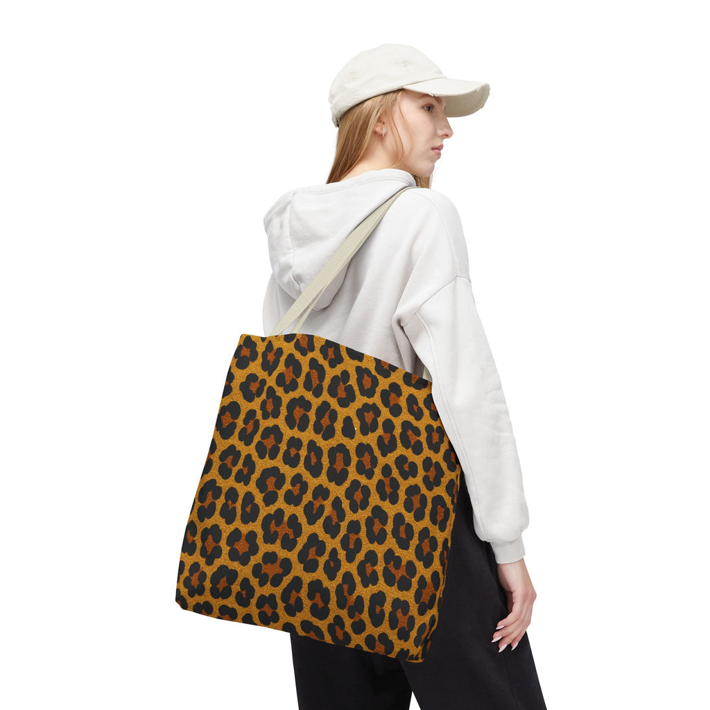 Leopard Print Tote Bag | All Over Print Animal Pattern, Reusable Shopping Bag
