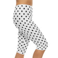 Black Polka Dot Capri Leggings | Women's Capri Leggings AOP