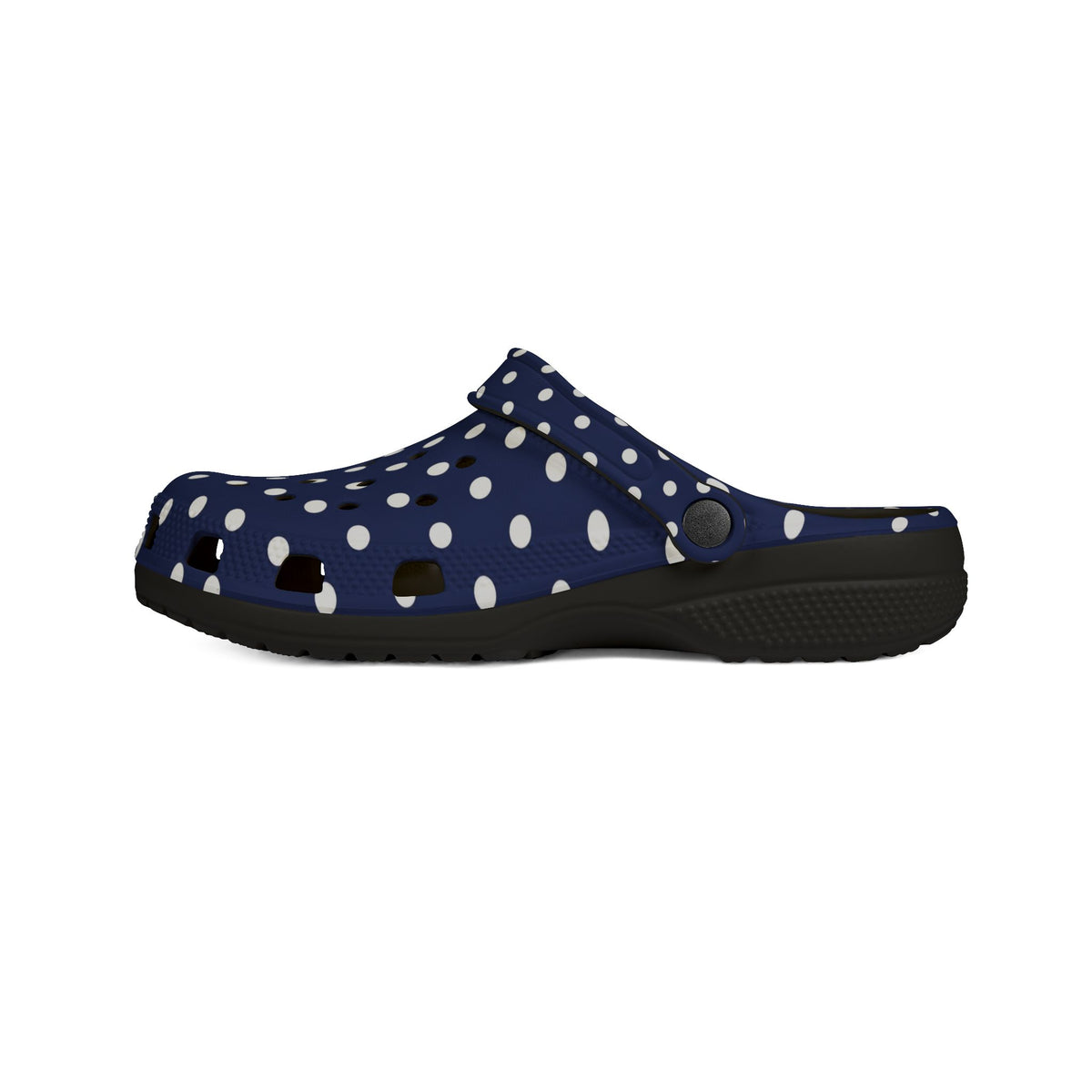 Navy & White Polka Dot EVA Foam Clogs