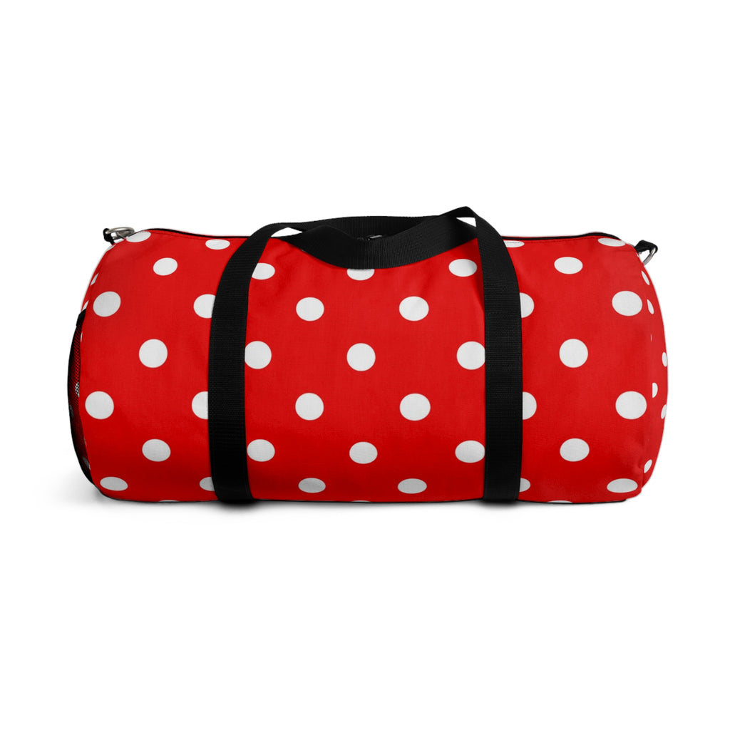Red Polka Dot Duffel Bag – Retro Travel & Gym Tote