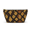 Brown Snake Print Accessory Pouch | T-Bottom Cosmetic Bag