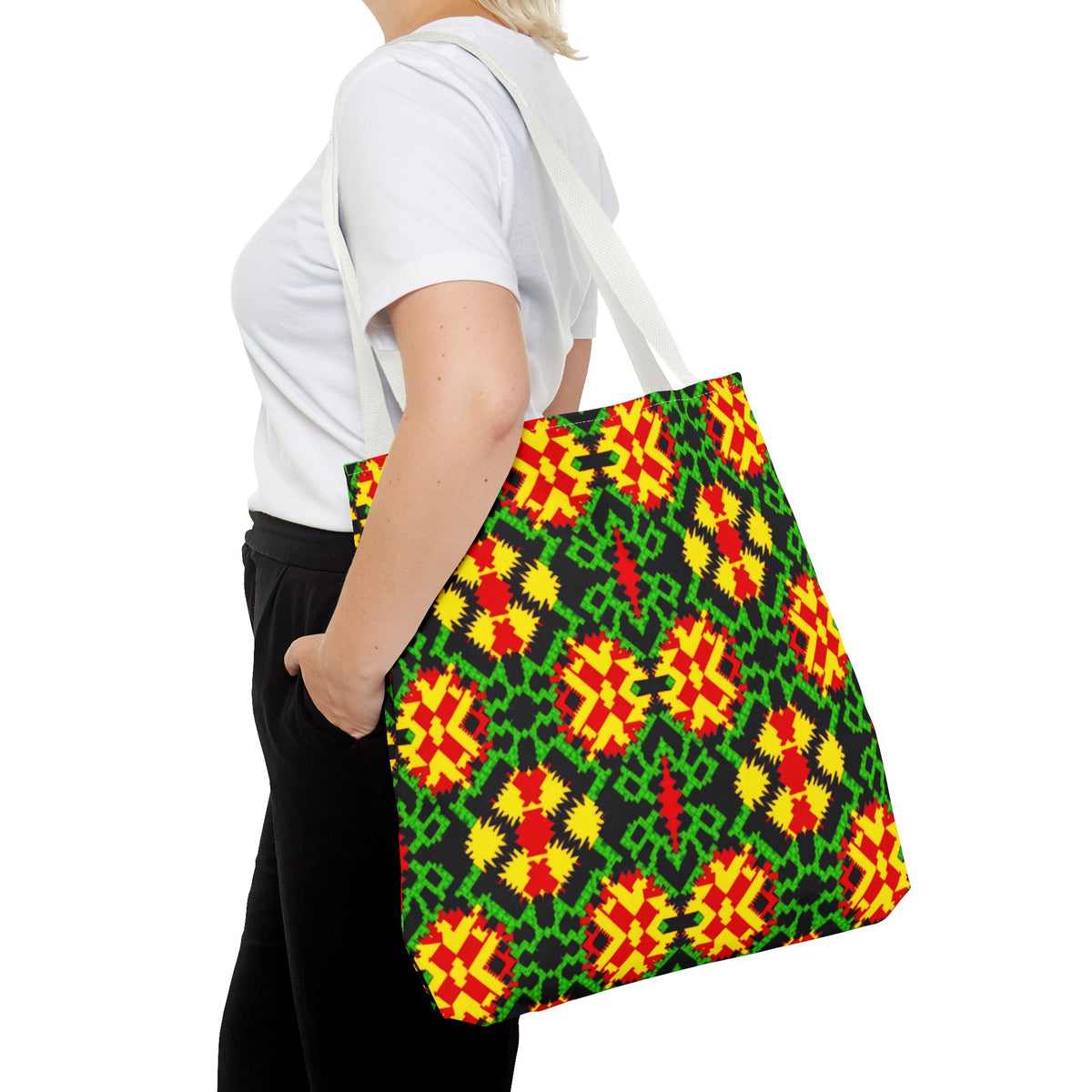 African Print Tote Bag, Ankara Tote, Ethnic Style Handbag, Colorful Market Bag, Tribal Print Shoulder Bag, Beach Tote