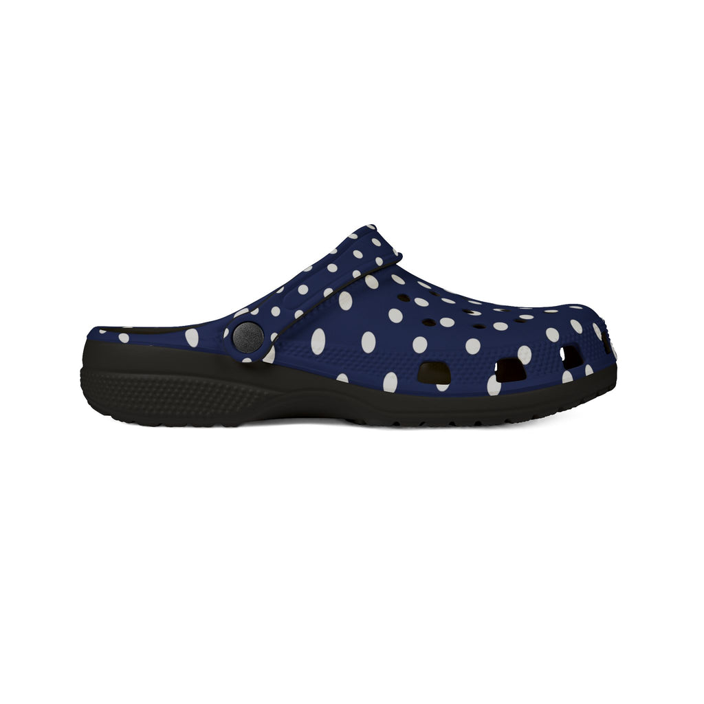 Navy & White Polka Dot EVA Foam Clogs