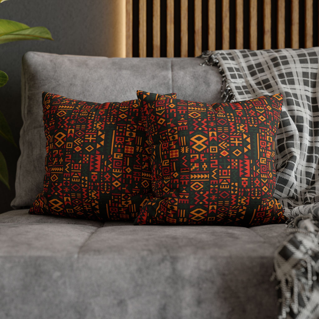 Tribal Geometric Pattern Pillowcase | Spun Polyester Square Pillowcase