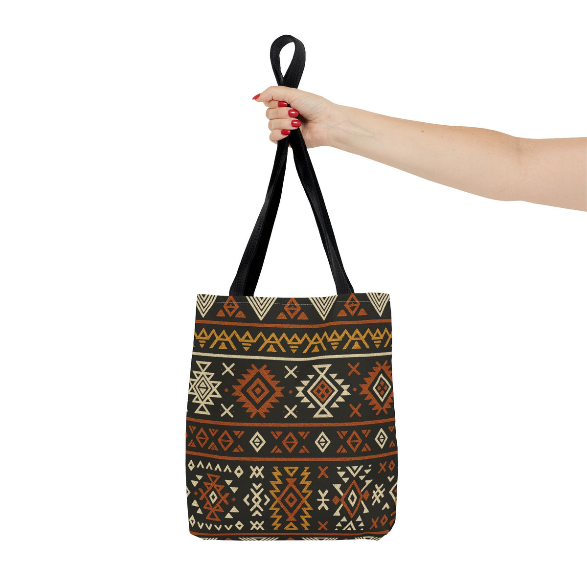 Southwestern Aztec Pattern Tote Bag | Tribal Geometric All-Over Print, Boho Chic Shoulder Bag, Ethnic Market Tote, Colorful Handbag,