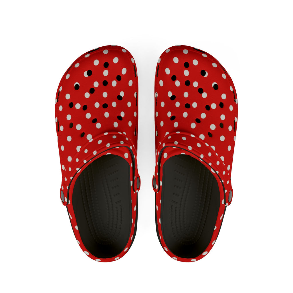 Red & White Polka Dot EVA Foam Clogs