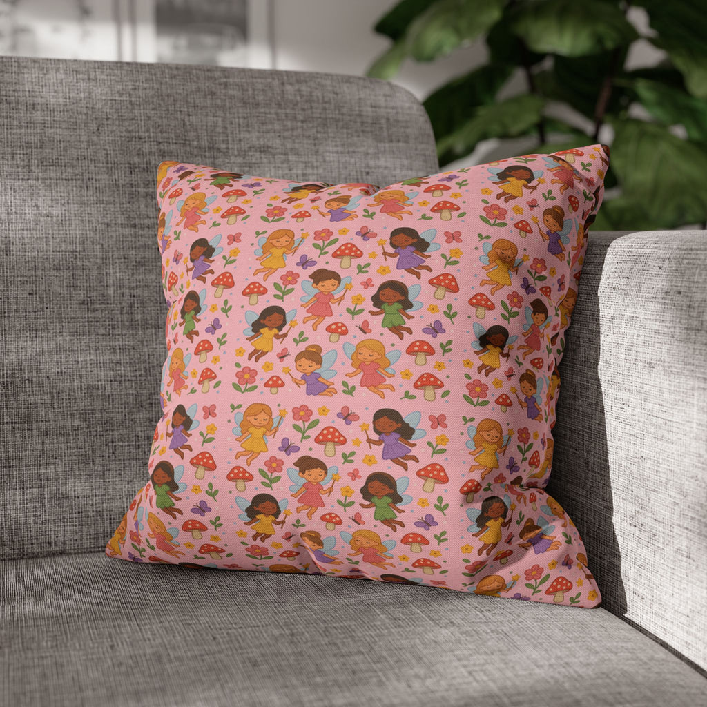 Flower Girls Square Pillowcase, Floral Pillow Cover, Bedroom Decor, Home Accent, Flower Pattern Bedding