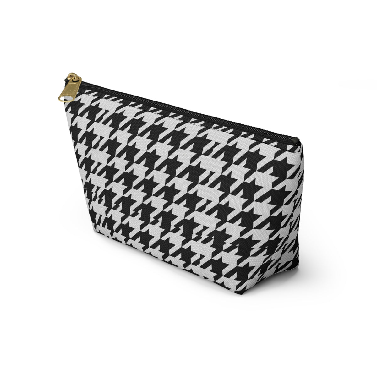Black and White Houndstooth Accessory Pouch