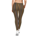 Autumn Striped Leggings | Vertical Fall Color Stripe Leggings