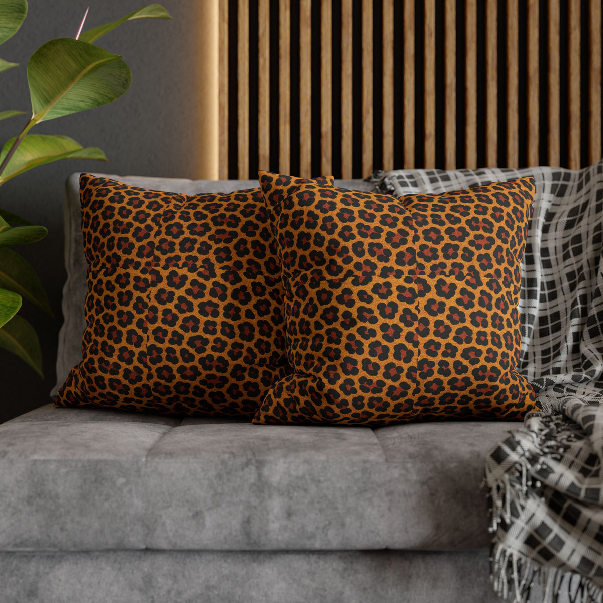 Leopard Print Pillowcase | Square Polyester Throw Pillowcase