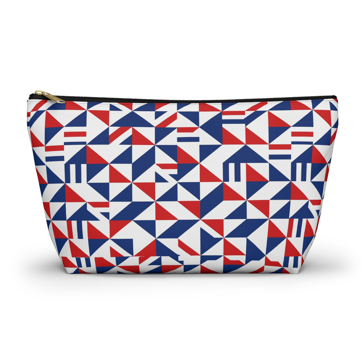 Red White Blue Geometric Pattern Accessory Pouch