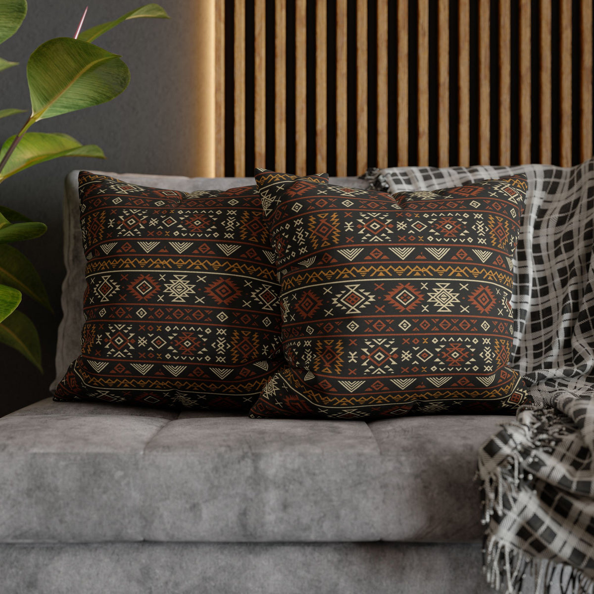Southwestern Geometric Pattern Pillowcase | Aztec Stripe Boho Home Decor