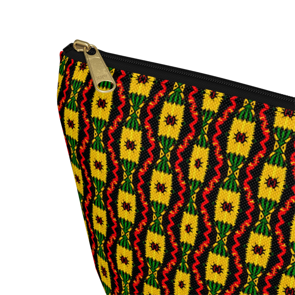 Geometric Aztec Pattern Accessory Pouch | T-Bottom Zip Cosmetic Bag