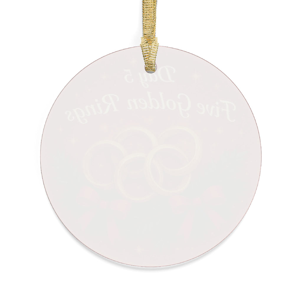Five Golden Rings Ornament | Acrylic Christmas Tree Decoration | 12 Days of Christmas Ornament | Holiday Keepsake Gift & Festive Home Décor