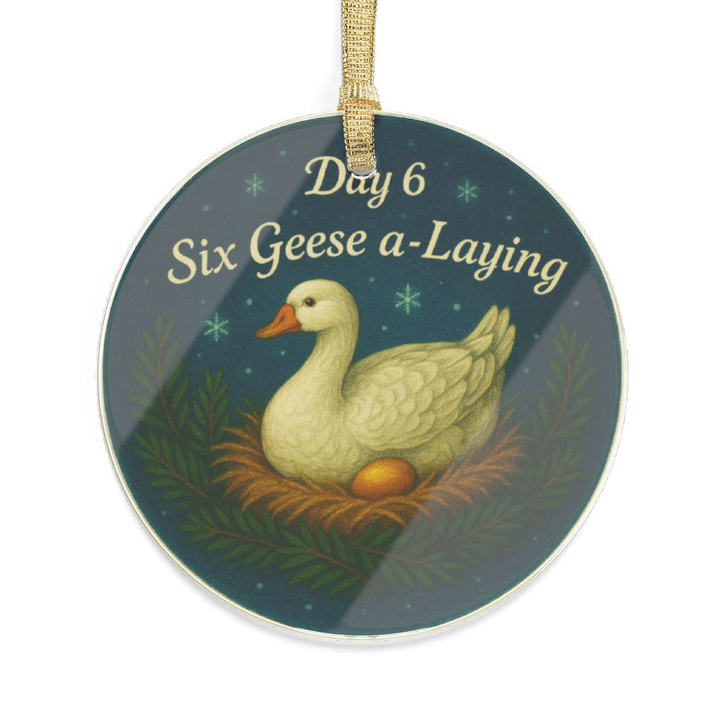 Six Geese a-Laying Ornament | Acrylic Christmas Tree Decoration | 12 Days of Christmas Ornament | Holiday Keepsake Gift & Festive Home Décor