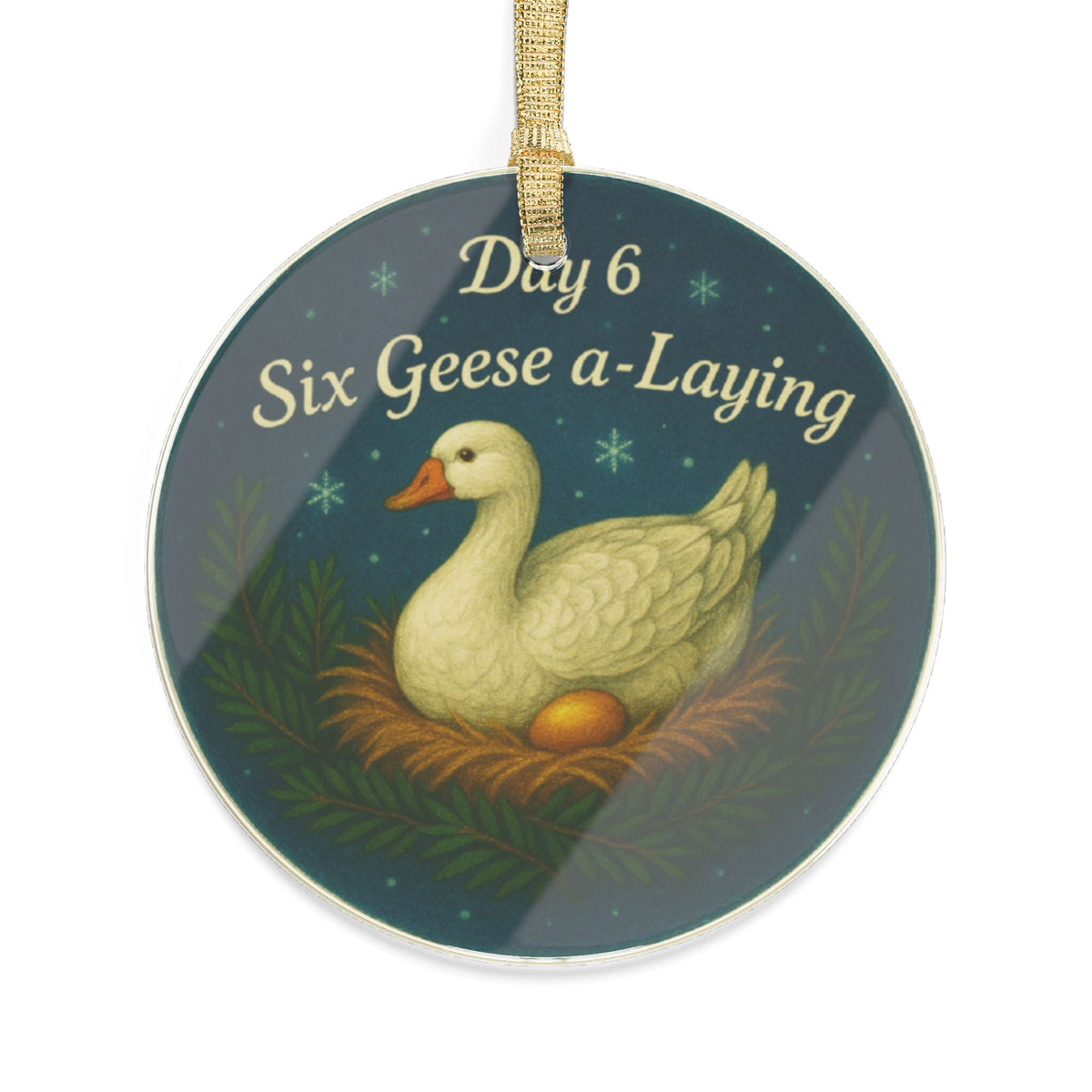Six Geese a-Laying Ornament | Acrylic Christmas Tree Decoration | 12 Days of Christmas Ornament | Holiday Keepsake Gift & Festive Home Décor