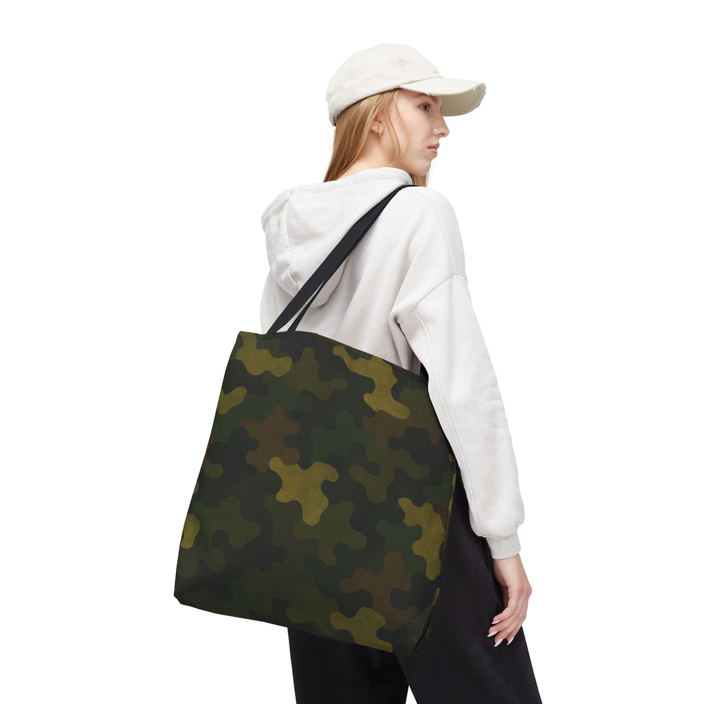 Green Camo Pattern Tote Bag | All-Over Print Canvas Tote