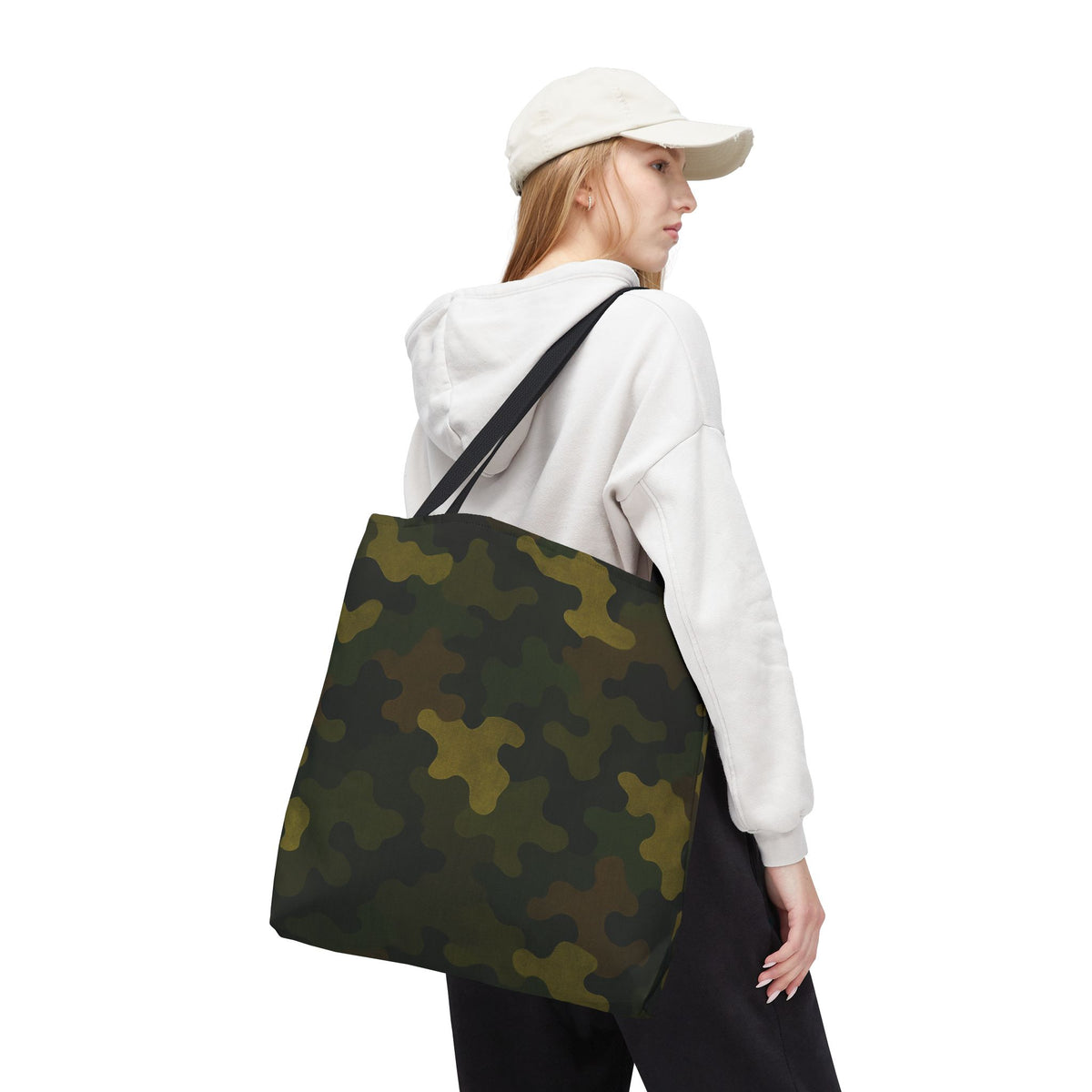 Green Camo Pattern Tote Bag | All-Over Print Canvas Tote