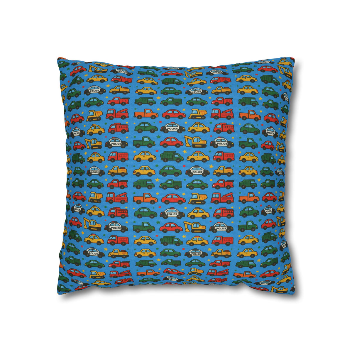 Retro Toy Car Pattern Pillowcase | Colorful Kids Room Throw Pillow