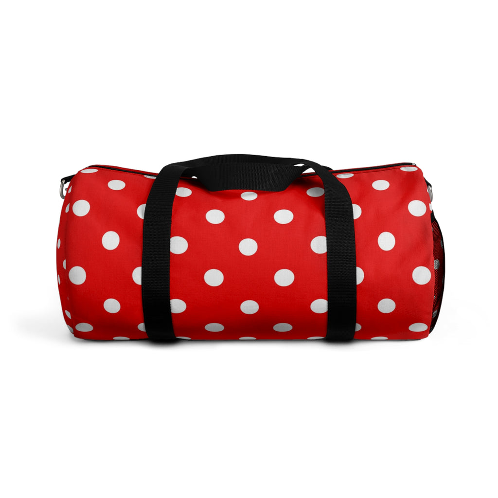 Red Polka Dot Duffel Bag – Retro Travel & Gym Tote