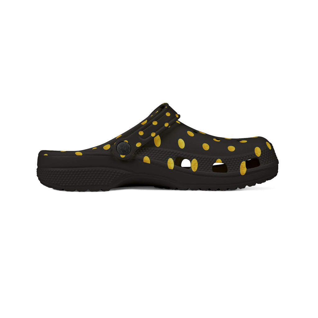 Black & Yellow Polka Dot EVA Foam Clogs