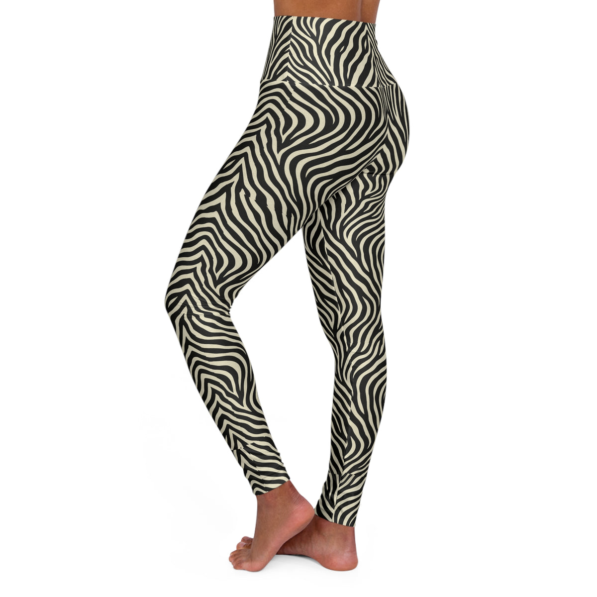 Zebra Print High Waisted Leggings | Yoga Leggings, AOP