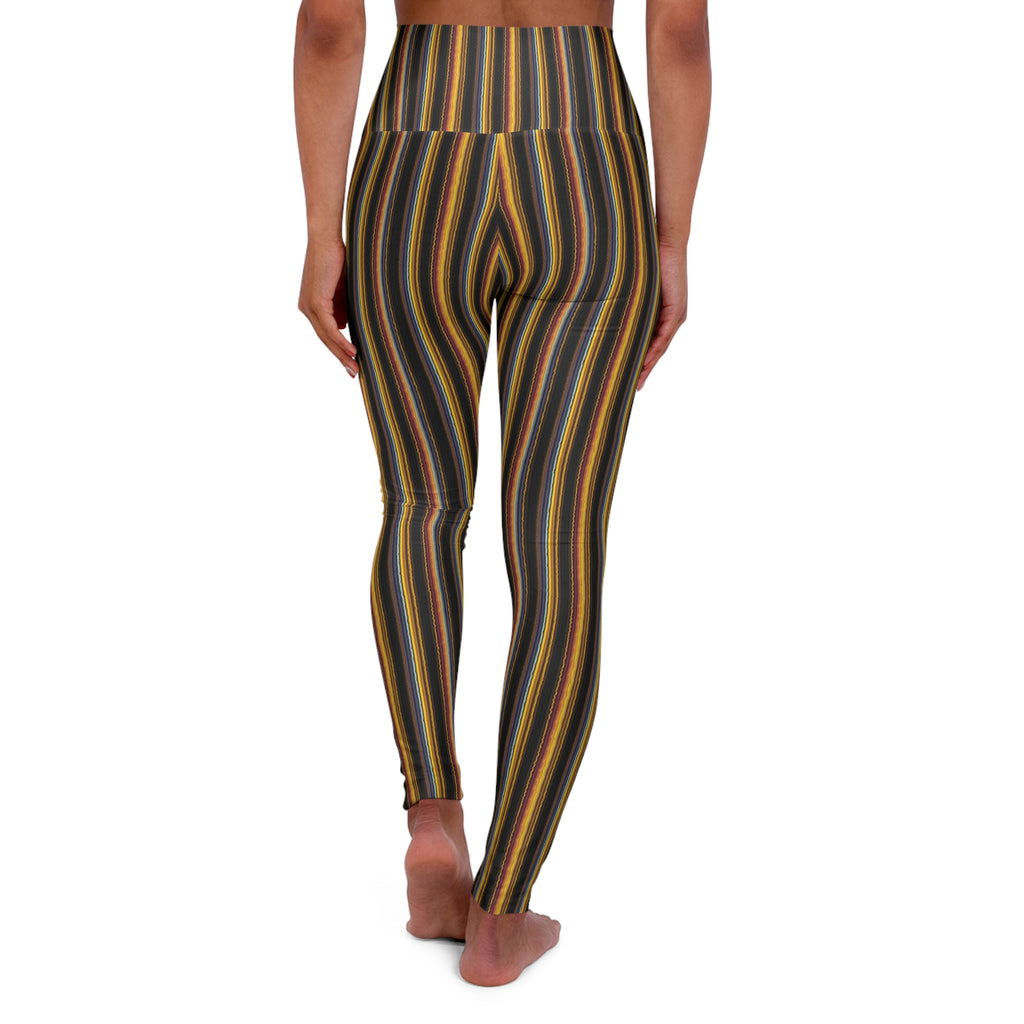 Striped Retro Colorblock Leggings, Yoga Pants for Women, Workout Leggings, Running Tights, Active Wear Bottoms