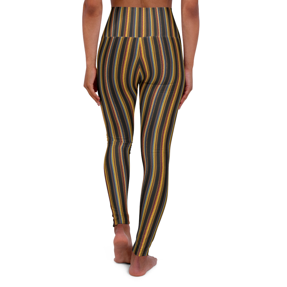 Striped Retro Colorblock Leggings, Yoga Pants for Women, Workout Leggings, Running Tights, Active Wear Bottoms