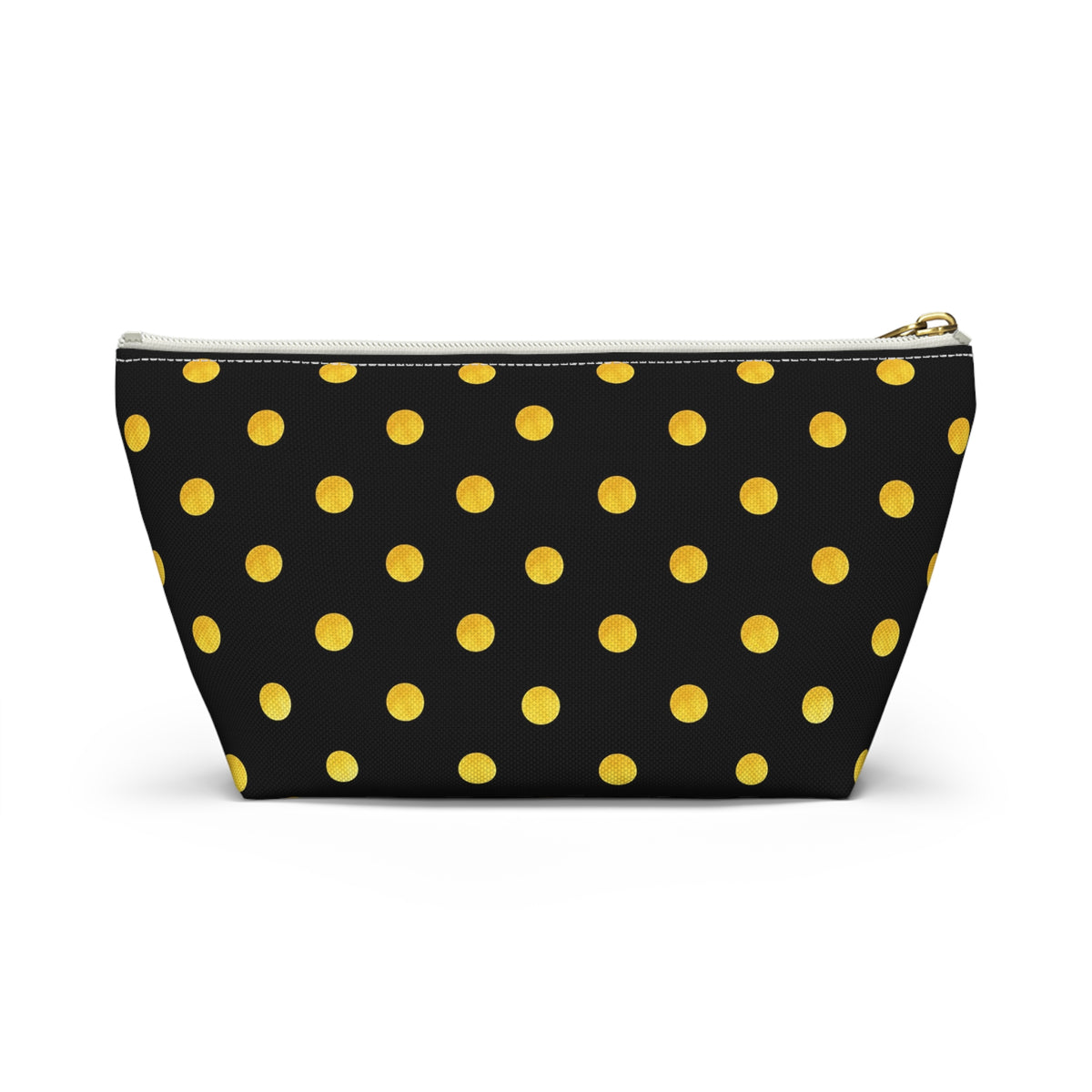 Gold Polka Dot Accessory Pouch | Black Cosmetic Bag