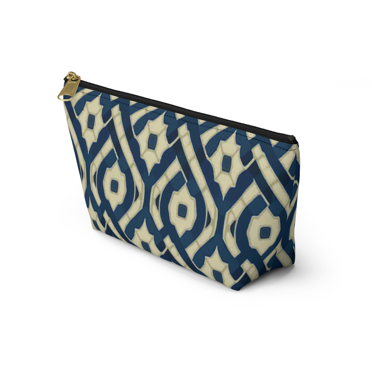 Patina Blue Geometric Accessory Pouch