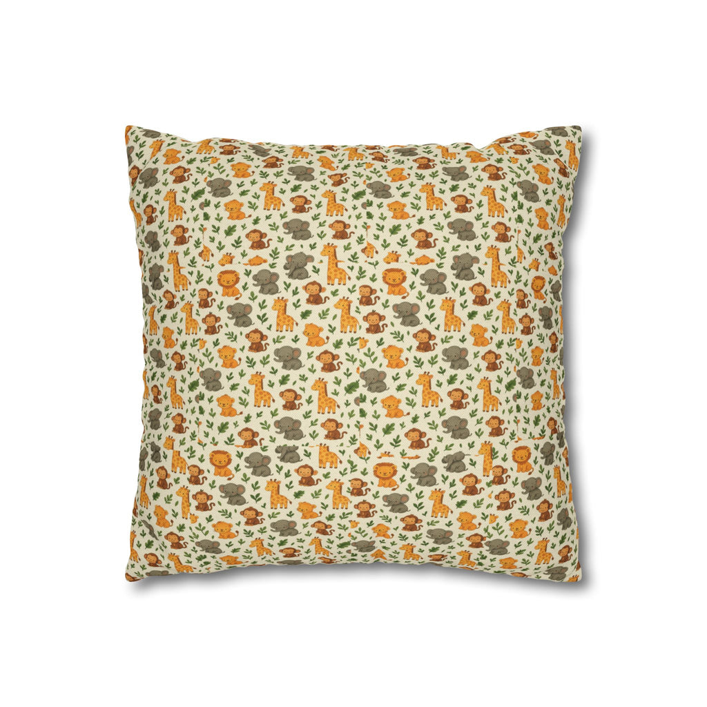 Autumn Woodland Animals Fox & Mushroom Spun Polyester Pillowcase, Fall Decor, Forest Creatures Cushion Cover, Woodland Nursery Accent,