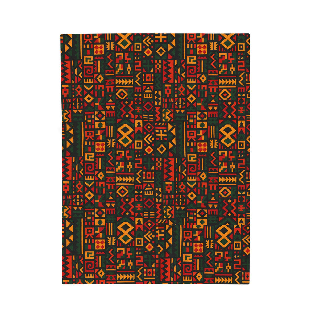 African Tribal Geometric Pattern Velveteen Plush Blanket