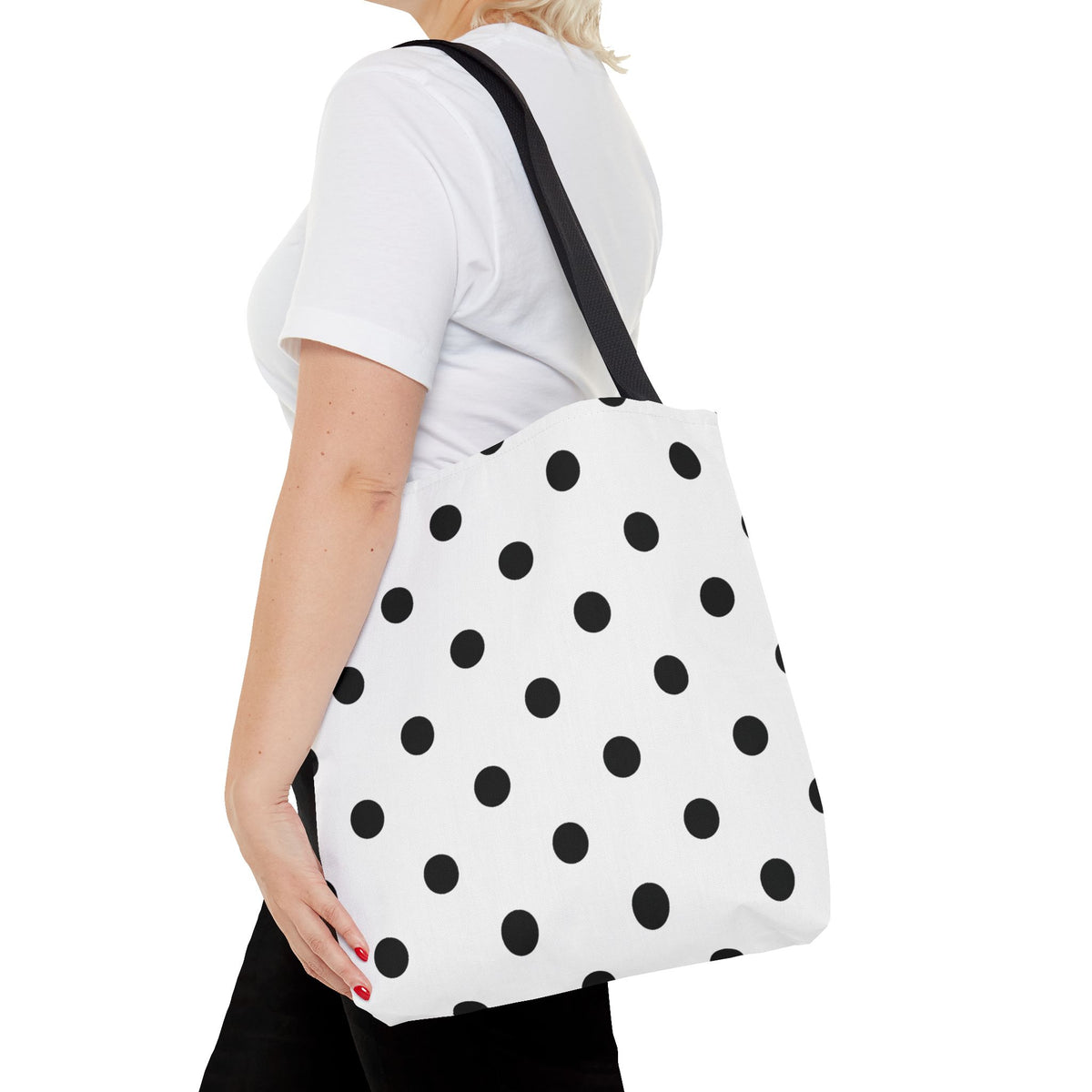 Black Polka Dot Tote Bag | All-Over Print