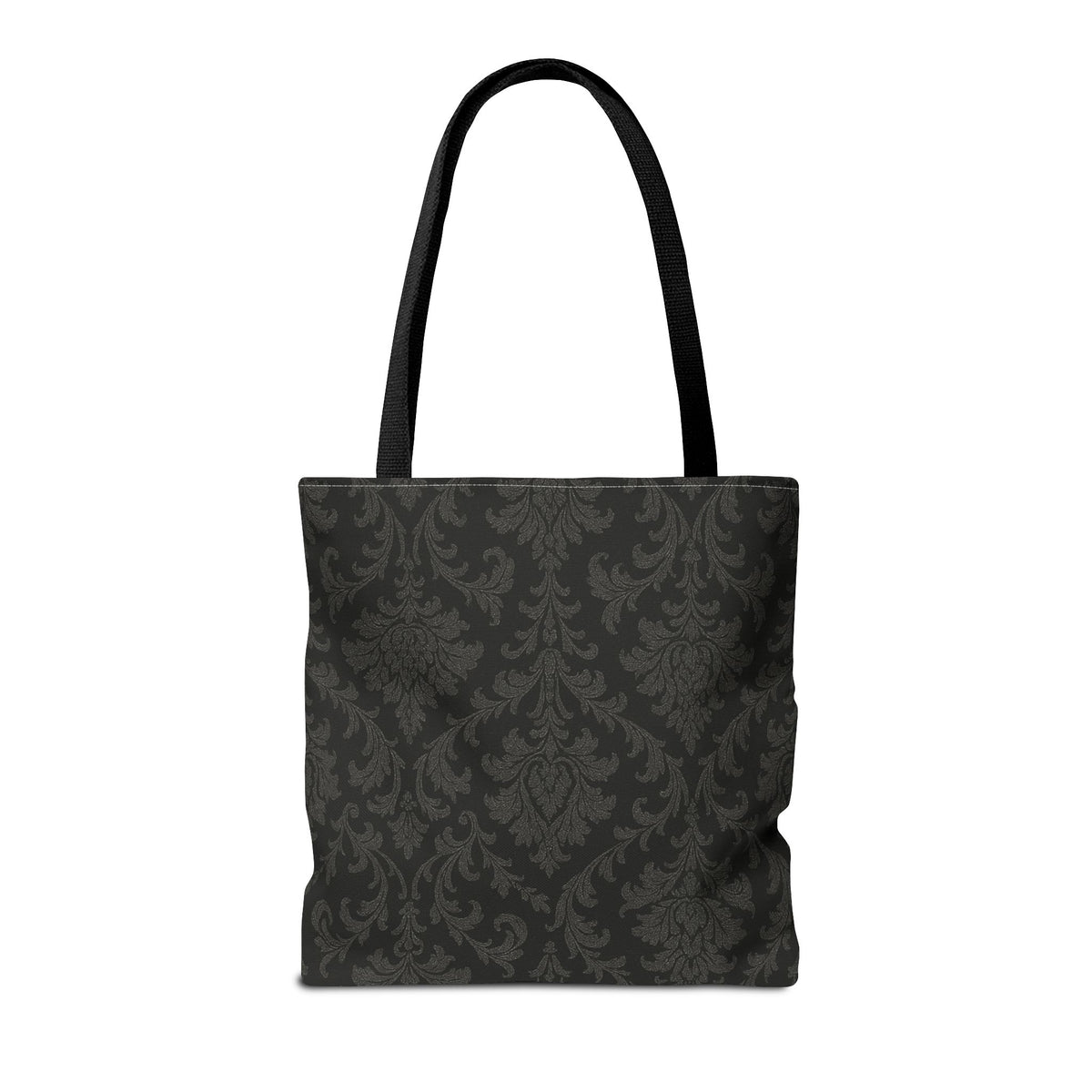 Dark Damask Pattern Tote Bag | Vintage Floral All-Over Print