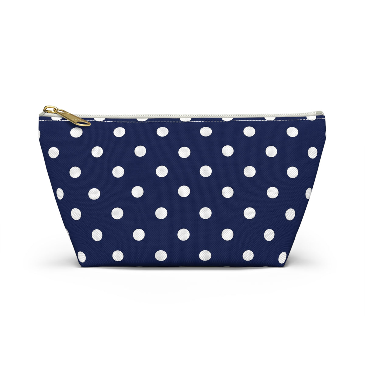 Navy White Polka Dot Accessory Pouch | Makeup Bag