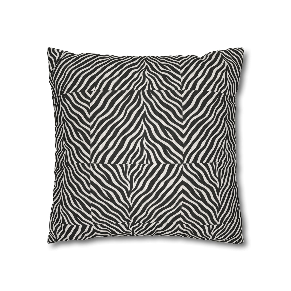 Black White Zebra Stripe Pillowcase | Animal Print Square Pillowcase