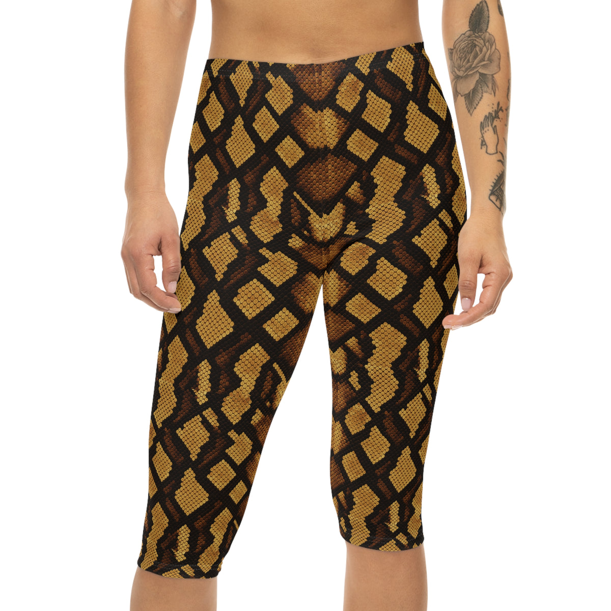Snake Skin Capri Leggings | All-Over Print SnakeSkin Pattern