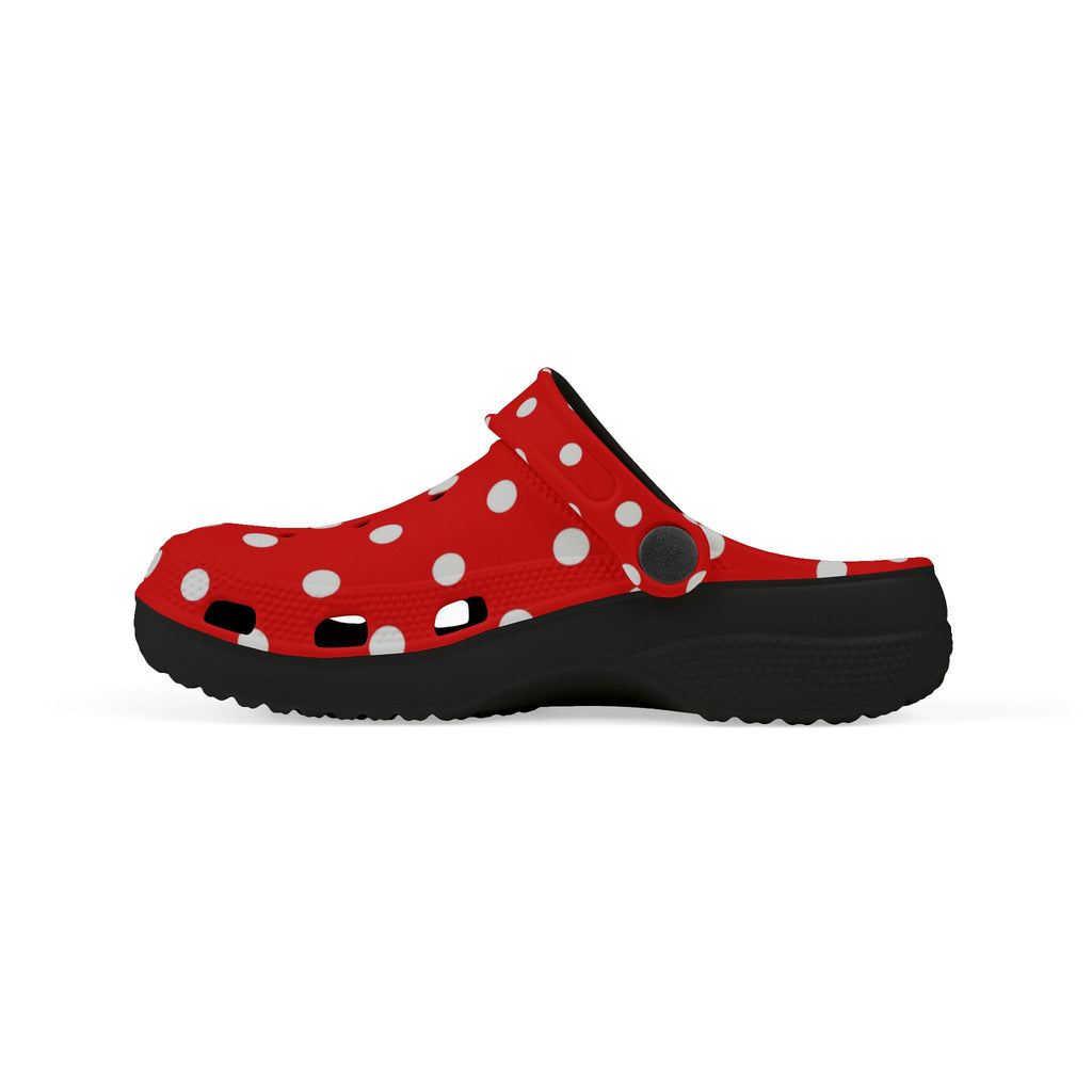 Kids Red & White Polka Dot EVA Foam Clogs
