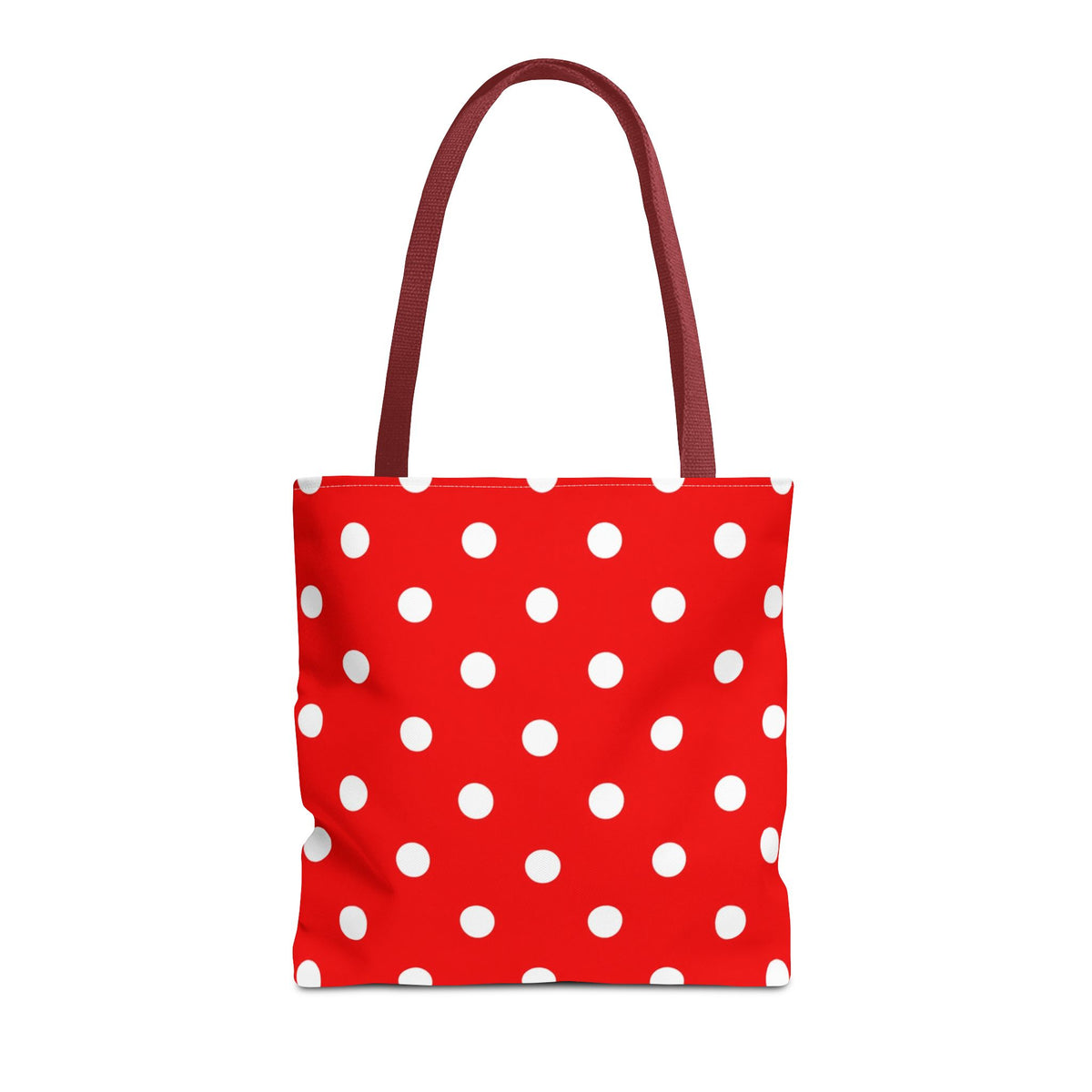 Red Polka Dot Tote | White Dots on Red Canvas