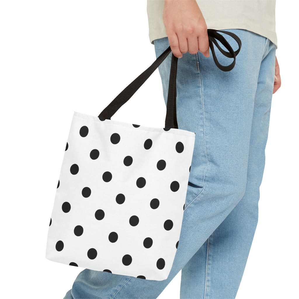 Black Polka Dot Tote Bag | All-Over Print