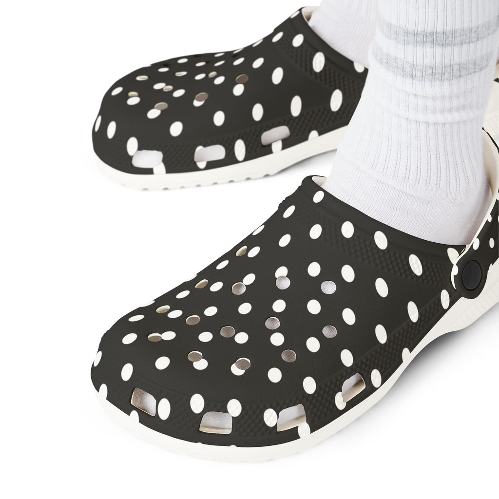 Black & White Polka Dot EVA Foam Clogs
