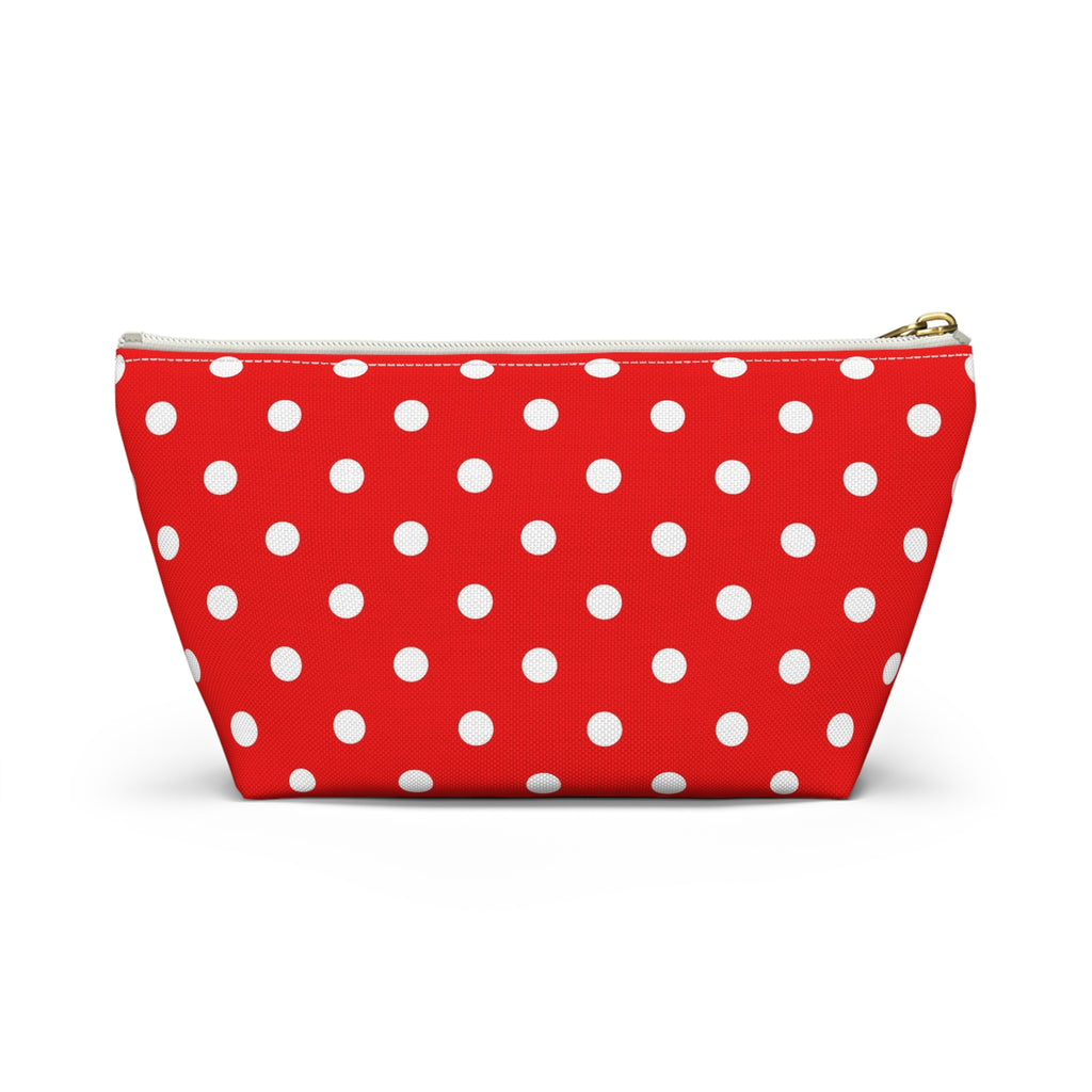 Red White Polka Dot Accessory Pouch