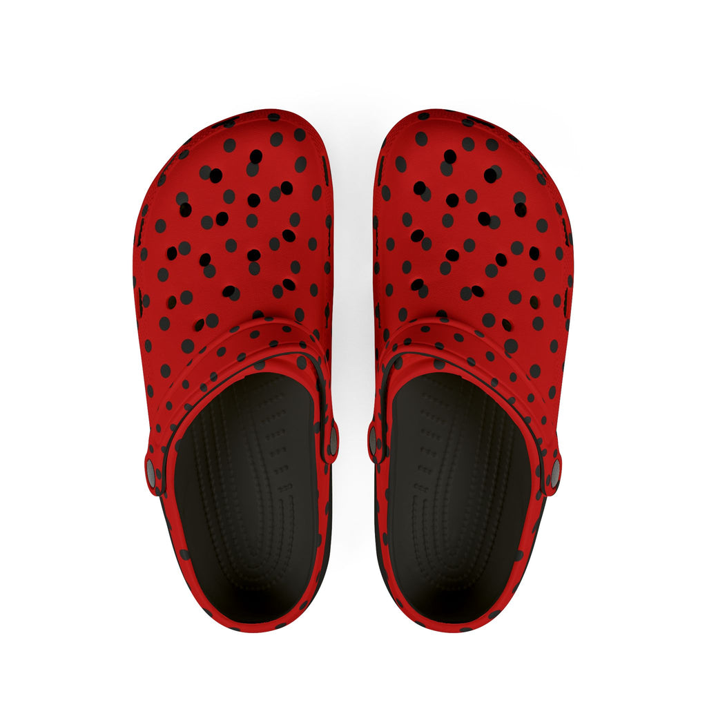 Red & Black Polka Dot EVA Foam Clogs