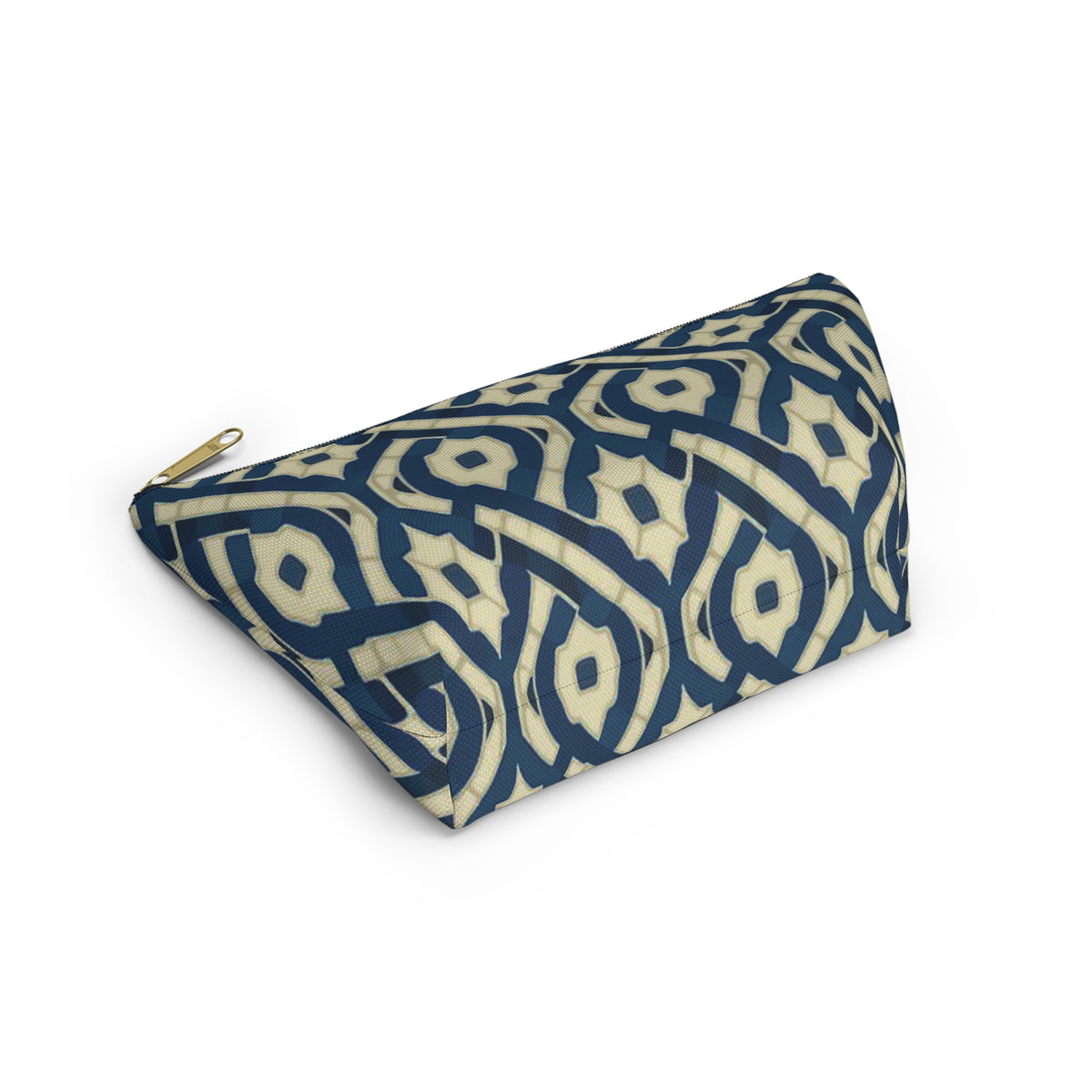 Patina Blue Geometric Accessory Pouch