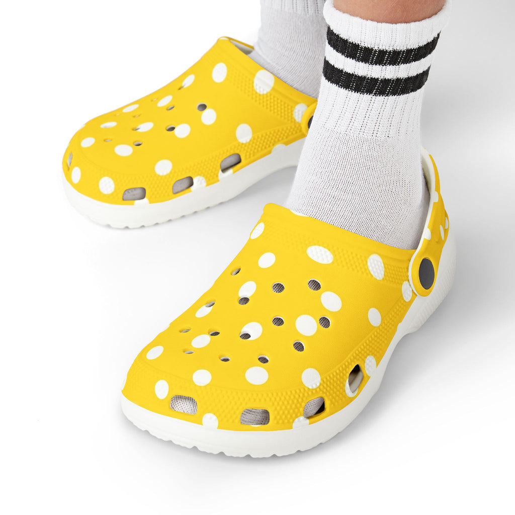 Kids Yellow Polka Dot EVA Foam Clogs