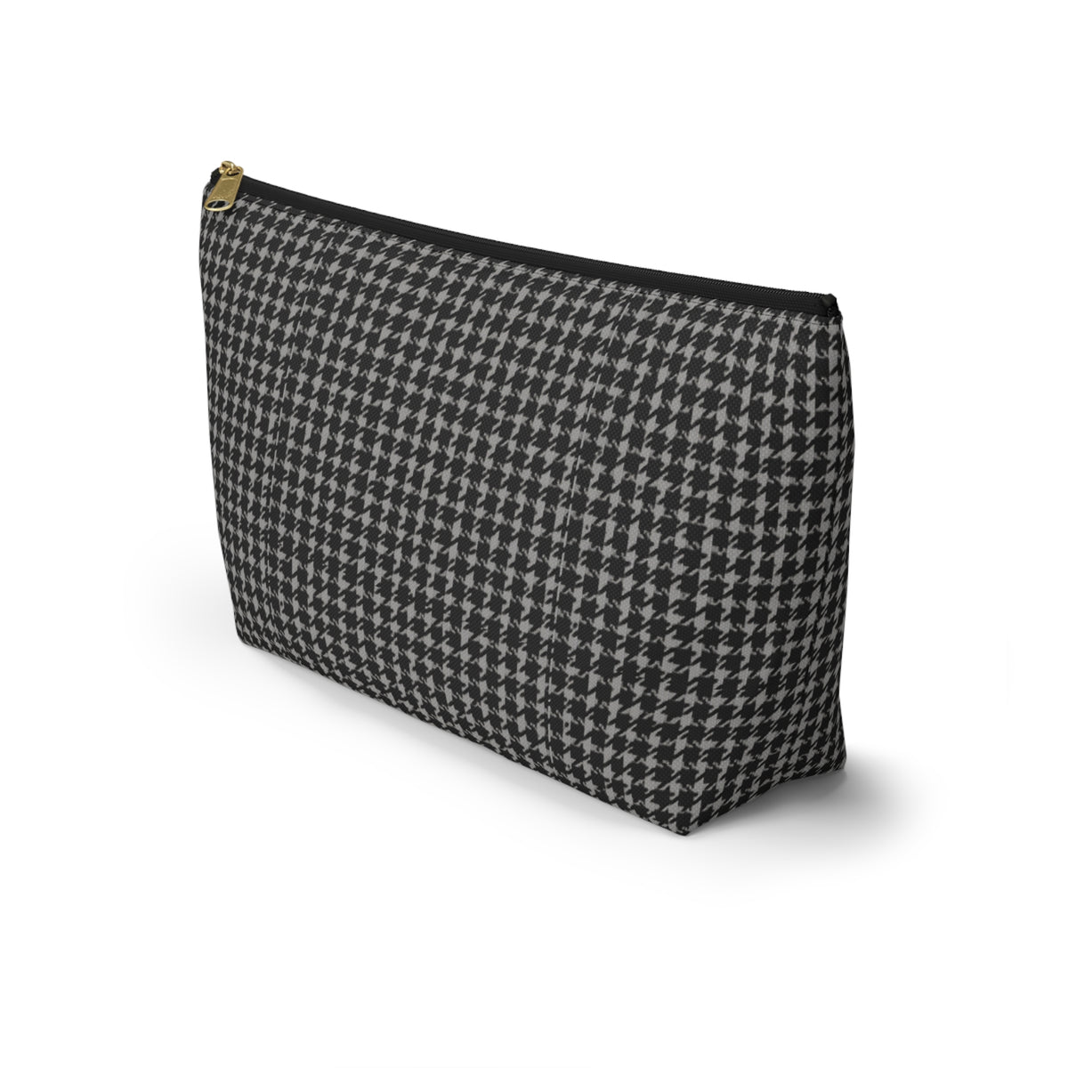 Gray Houndstooth Accessory Pouch