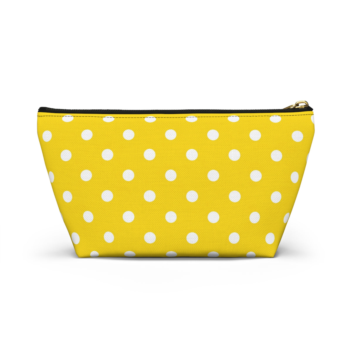 Yellow White Polka Dot Accessory Pouch | T-Bottom Cosmetic Bag