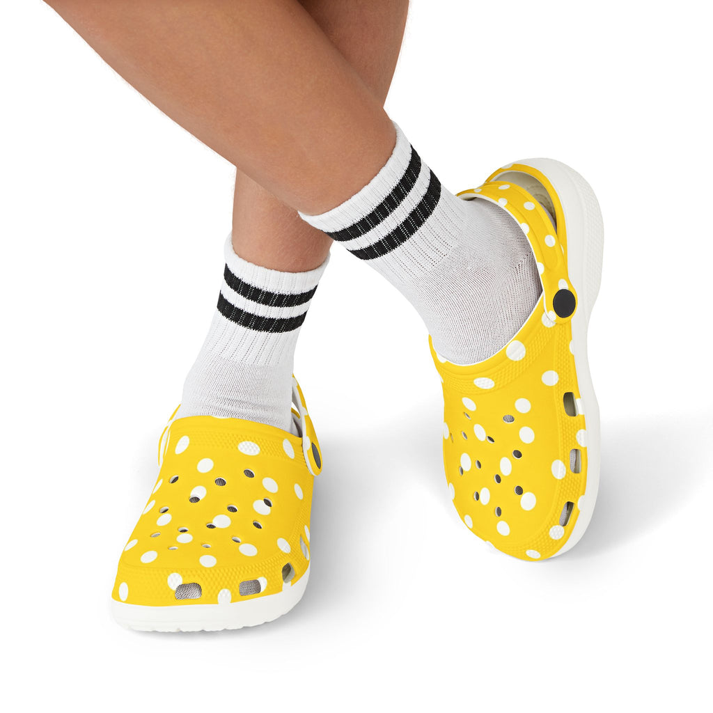 Kids Yellow Polka Dot EVA Foam Clogs