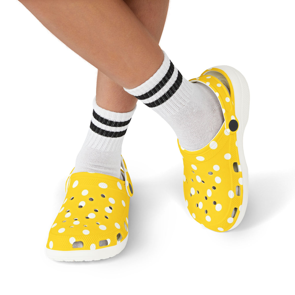 Kids Yellow Polka Dot EVA Foam Clogs